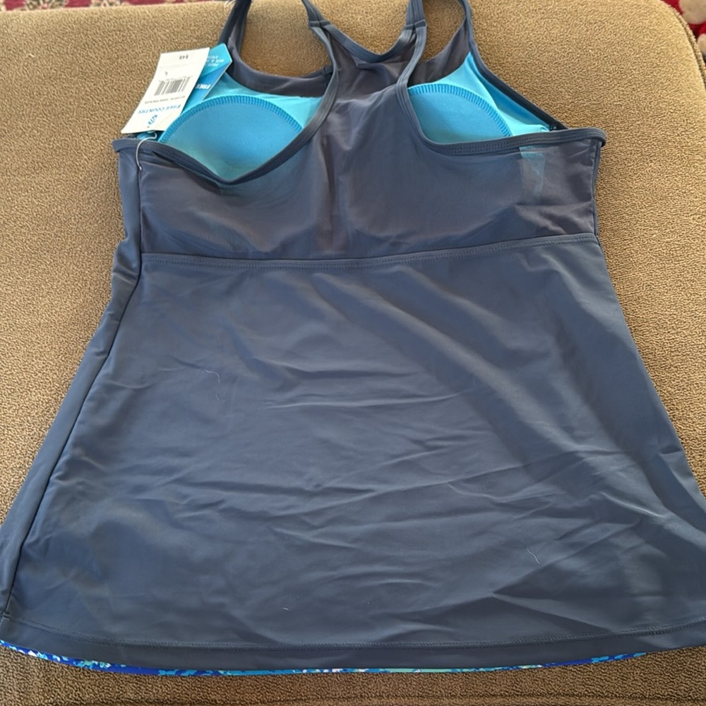 Free Country Tankini Swimsuit Top Zip (TD) - Picture 4 of 4